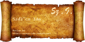 Szűcs Ida névjegykártya