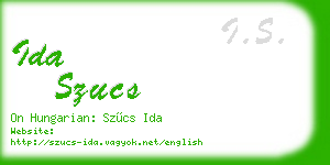 ida szucs business card